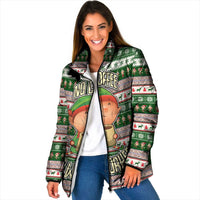 No Coffee No Workee Christmas Design Padded Jacket Xmas Holiday Patterns - Wonder Print Shop