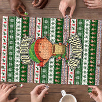 No Coffee No Workee Christmas Design Puzzle Xmas Holiday Patterns - Wonder Print Shop