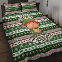 No Coffee No Workee Christmas Design Quilt Bed Set Xmas Holiday Patterns - Wonder Print Shop
