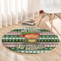 No Coffee No Workee Christmas Design Round Carpet Xmas Holiday Patterns - Wonder Print Shop