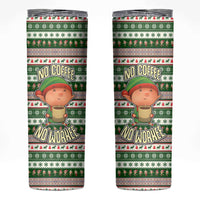 No Coffee No Workee Christmas Design Skinny Tumbler Xmas Holiday Patterns - Wonder Print Shop