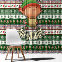 No Coffee No Workee Christmas Design Window Curtain Xmas Holiday Patterns - Wonder Print Shop