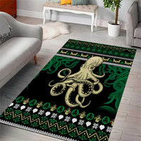 Octopus Cool Christmas Design Area Rug Xmas Holiday Patterns - Wonder Print Shop