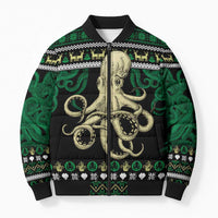 Octopus Cool Christmas Design Bomber Puffer Jacket Xmas Holiday Patterns - Wonder Print Shop