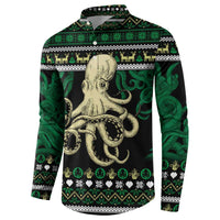 Octopus Cool Christmas Design Button Sweatshirt Xmas Holiday Patterns - Wonder Print Shop