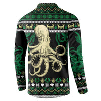 Octopus Cool Christmas Design Button Sweatshirt Xmas Holiday Patterns - Wonder Print Shop