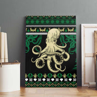 Octopus Cool Christmas Design Canvas Wall Art Xmas Holiday Patterns - Wonder Print Shop