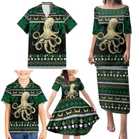 Octopus Cool Christmas Design Family Matching Puletasi and Hawaiian Shirt Xmas Holiday Patterns - Wonder Print Shop