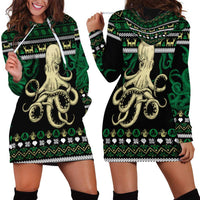 Octopus Cool Christmas Design Hoodie Dress Xmas Holiday Patterns - Wonder Print Shop