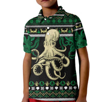 Octopus Cool Christmas Design Kid Polo Shirt Xmas Holiday Patterns - Wonder Print Shop