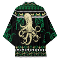 Octopus Cool Christmas Design Kimono Xmas Holiday Patterns - Wonder Print Shop