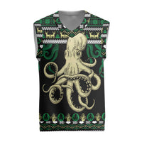 Octopus Cool Christmas Design Christmas Knitted V-Neck Vest Xmas Holiday Patterns - Wonder Print Shop