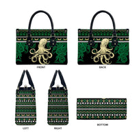 Octopus Cool Christmas Design Leather Bag Xmas Holiday Patterns - Wonder Print Shop