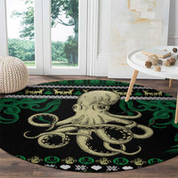 Octopus Cool Christmas Design Round Carpet Xmas Holiday Patterns - Wonder Print Shop