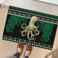 Octopus Cool Christmas Design Rubber Doormat Xmas Holiday Patterns - Wonder Print Shop