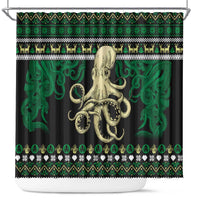 Octopus Cool Christmas Design Shower Curtain Xmas Holiday Patterns - Wonder Print Shop