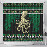Octopus Cool Christmas Design Shower Curtain Xmas Holiday Patterns - Wonder Print Shop