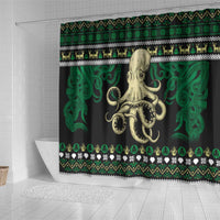 Octopus Cool Christmas Design Shower Curtain Xmas Holiday Patterns - Wonder Print Shop