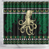 Octopus Cool Christmas Design Shower Curtain Xmas Holiday Patterns - Wonder Print Shop