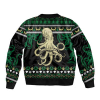 Octopus Cool Christmas Design Sleeve Zip Bomber Jacket Xmas Holiday Patterns - Wonder Print Shop