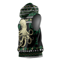 Octopus Cool Christmas Design Sleeveless Hoodie Xmas Holiday Patterns - Wonder Print Shop