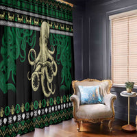 Octopus Cool Christmas Design Window Curtain Xmas Holiday Patterns - Wonder Print Shop