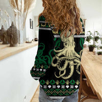 Octopus Cool Christmas Design Women Casual Shirt Xmas Holiday Patterns - Wonder Print Shop
