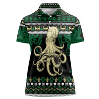 Octopus Cool Christmas Design Women Polo Shirt Xmas Holiday Patterns - Wonder Print Shop