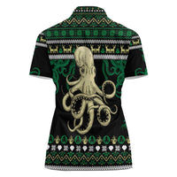 Octopus Cool Christmas Design Women Polo Shirt Xmas Holiday Patterns - Wonder Print Shop