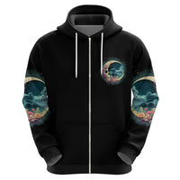 Hello Darkness My Old Friend Crescent Moon Skull Hoodie - Wonder Print Shop