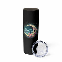 Hello Darkness My Old Friend Crescent Moon Skull Skinny Tumbler - Wonder Print Shop