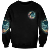 Hello Darkness My Old Friend Crescent Moon Skull Sweatshirt - Wonder Print Shop