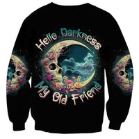 Hello Darkness My Old Friend Crescent Moon Skull Sweatshirt - Wonder Print Shop