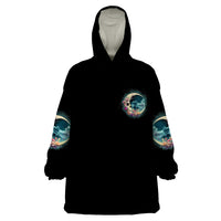 Hello Darkness My Old Friend Crescent Moon Skull Wearable Blanket Hoodie - Wonder Print Shop