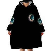 Hello Darkness My Old Friend Crescent Moon Skull Wearable Blanket Hoodie - Wonder Print Shop