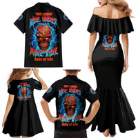 Your Demons Hide Under Your Bed Thunder Skull Family Matching Mermaid Dress and Hawaiian Shirt - Wonder Print Shop