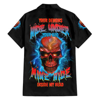 Your Demons Hide Under Your Bed Thunder Skull Family Matching Puletasi Dress and Hawaiian Shirt - Wonder Print Shop