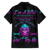 I'm A B Don't Try Me All Family Matching Long Sleeve Bodycon Dress and Hawaiian Shirt - Wonder Print Shop