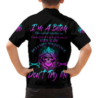 I'm A B Don't Try Me All Family Matching Short Sleeve Bodycon Dress and Hawaiian Shirt - Wonder Print Shop