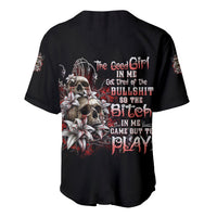 The Good Girl In Me Got Tired Skull Rose Baseball Jersey - Wonder Print Shop