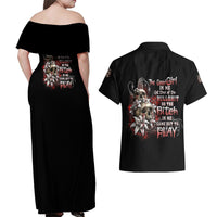 The Good Girl In Me Got Tired Skull Rose Couples Matching Off Shoulder Maxi Dress and Hawaiian Shirt - Wonder Print Shop