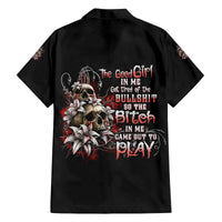 The Good Girl In Me Got Tired Skull Rose Family Matching Off Shoulder Short Dress and Hawaiian Shirt - Wonder Print Shop