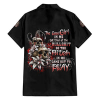 The Good Girl In Me Got Tired Skull Rose Family Matching Short Sleeve Bodycon Dress and Hawaiian Shirt - Wonder Print Shop