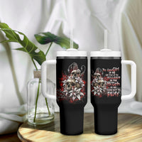 The Good Girl In Me Got Tired Skull Rose Tumbler With Handle - Wonder Print Shop