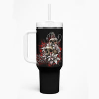 The Good Girl In Me Got Tired Skull Rose Tumbler With Handle - Wonder Print Shop