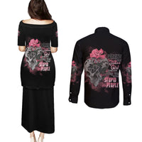 Warning This Tattooed Girl Couples Matching Puletasi Dress and Long Sleeve Button Shirt - Wonder Print Shop