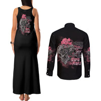 Warning This Tattooed Girl Couples Matching Tank Maxi Dress and Long Sleeve Button Shirt - Wonder Print Shop