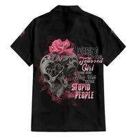 Warning This Tattooed Girl Family Matching Long Sleeve Bodycon Dress and Hawaiian Shirt - Wonder Print Shop