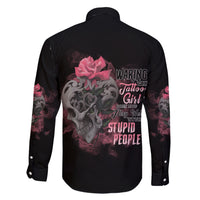 Warning This Tattooed Girl Family Matching Short Sleeve Bodycon Dress and Hawaiian Shirt - Wonder Print Shop