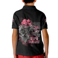 Warning This Tattooed Girl Kid Polo Shirt - Wonder Print Shop